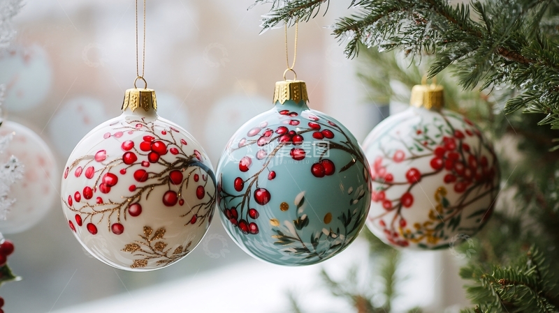 高清大图下载【趣麦麦图】-圣诞节装饰彩球8