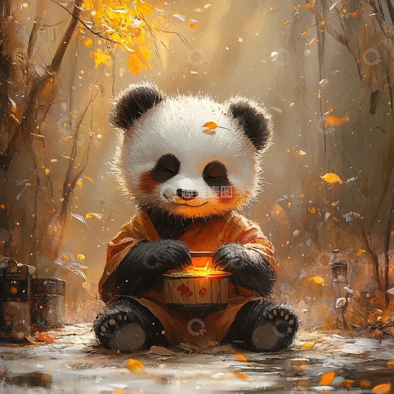 高清大图下载【趣麦麦图】写实熊猫插画9