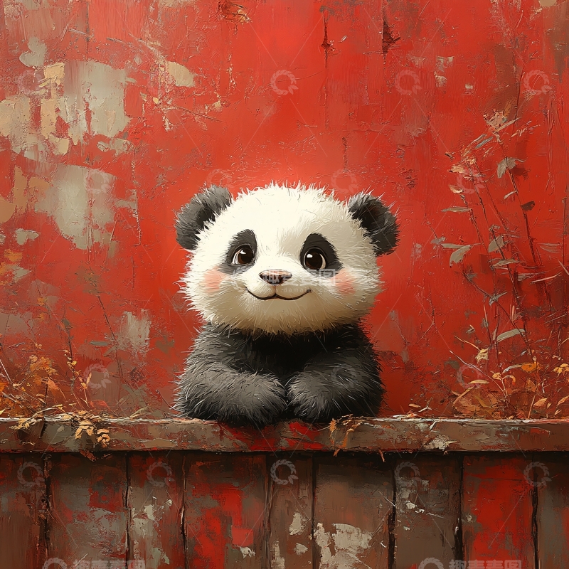 高清大图下载【趣麦麦图】写实熊猫插画5