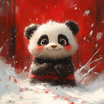 写实熊猫插画3