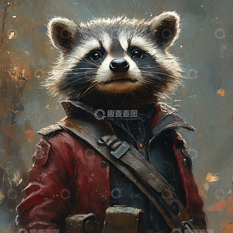 高清大图下载【趣麦麦图】浣熊临摹3