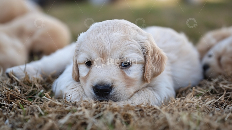 高清大图下载【趣麦麦图】悠闲小狗温暖画面