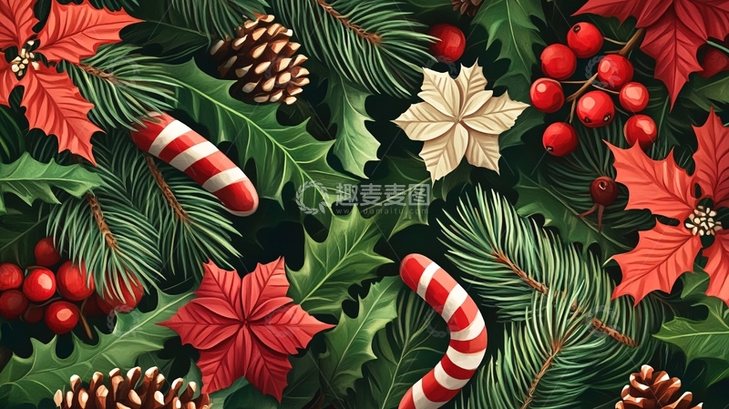 高清大图下载【趣麦麦图】圣诞节花卉植物