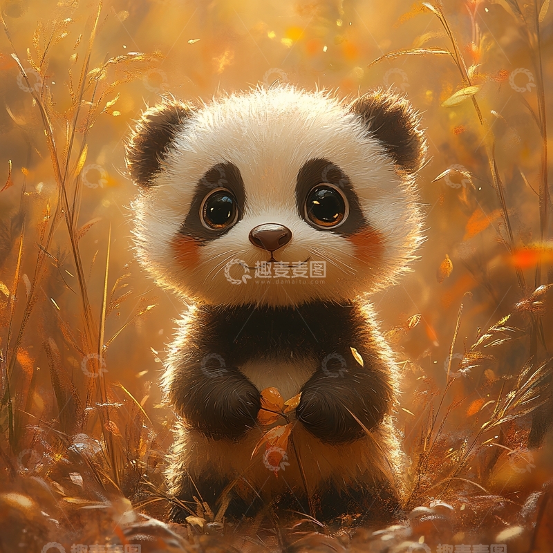 高清大图下载【趣麦麦图】-写实熊猫插画8