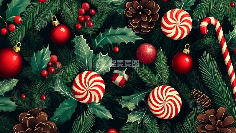 高清大图下载【趣麦麦图】假日圣诞节背景底纹