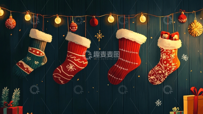 高清大图下载【趣麦麦图】圣诞袜专柜