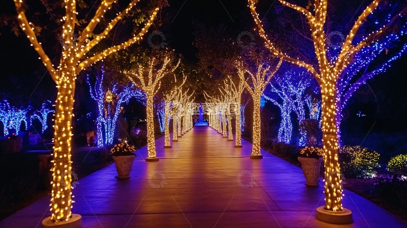 高清大图下载【趣麦麦图】彩灯小道