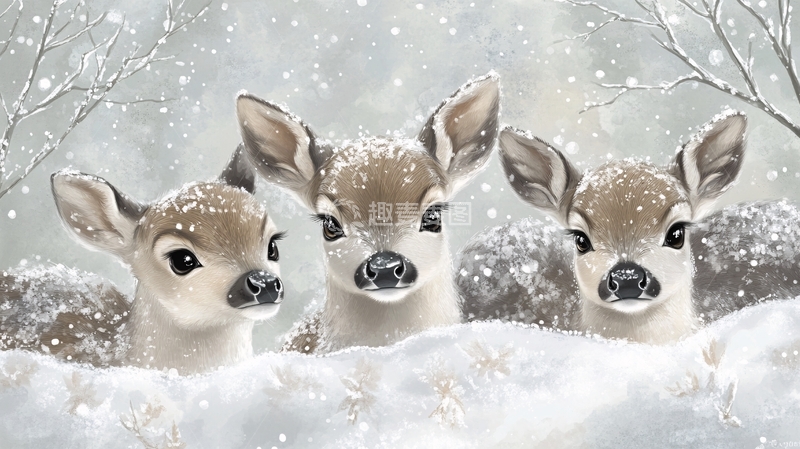 高清大图下载【趣麦麦图】鼠绘小鹿2