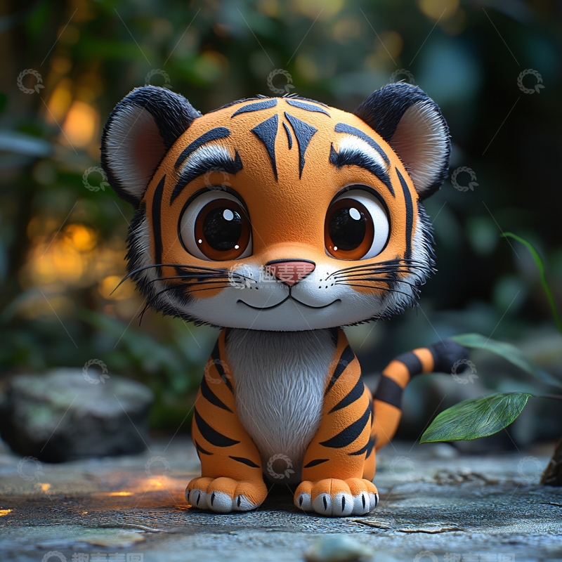 高清大图下载【趣麦麦图】卡通手办玩偶虎