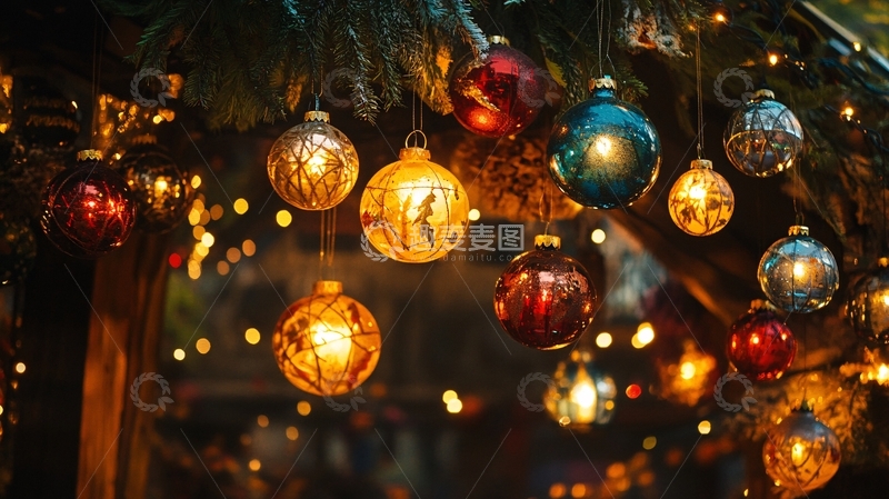 高清大图下载【趣麦麦图】新年节日灯饰装饰