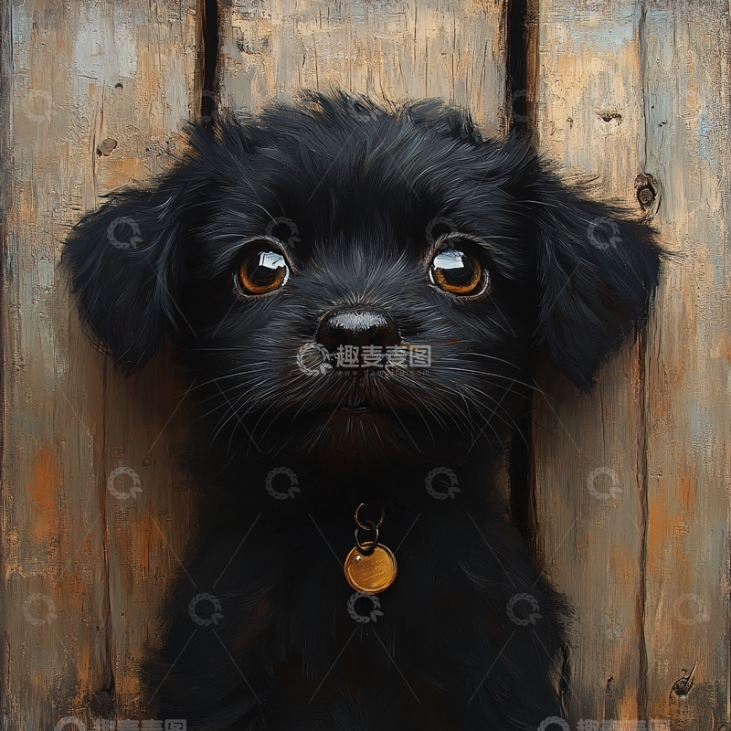 高清大图下载【趣麦麦图】忧郁的小狗插画