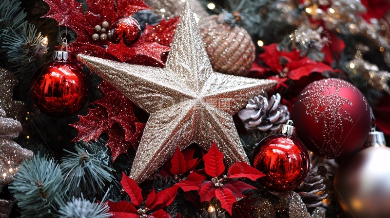 高清大图下载【趣麦麦图】圣诞装饰五角星