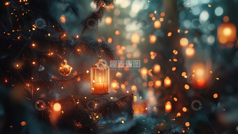 高清大图下载【趣麦麦图】冷杉的灯