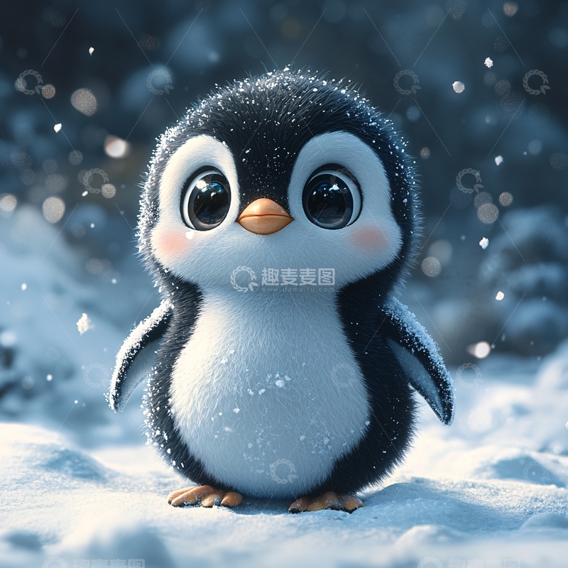 高清大图下载【趣麦麦图】原创卡通小企鹅3