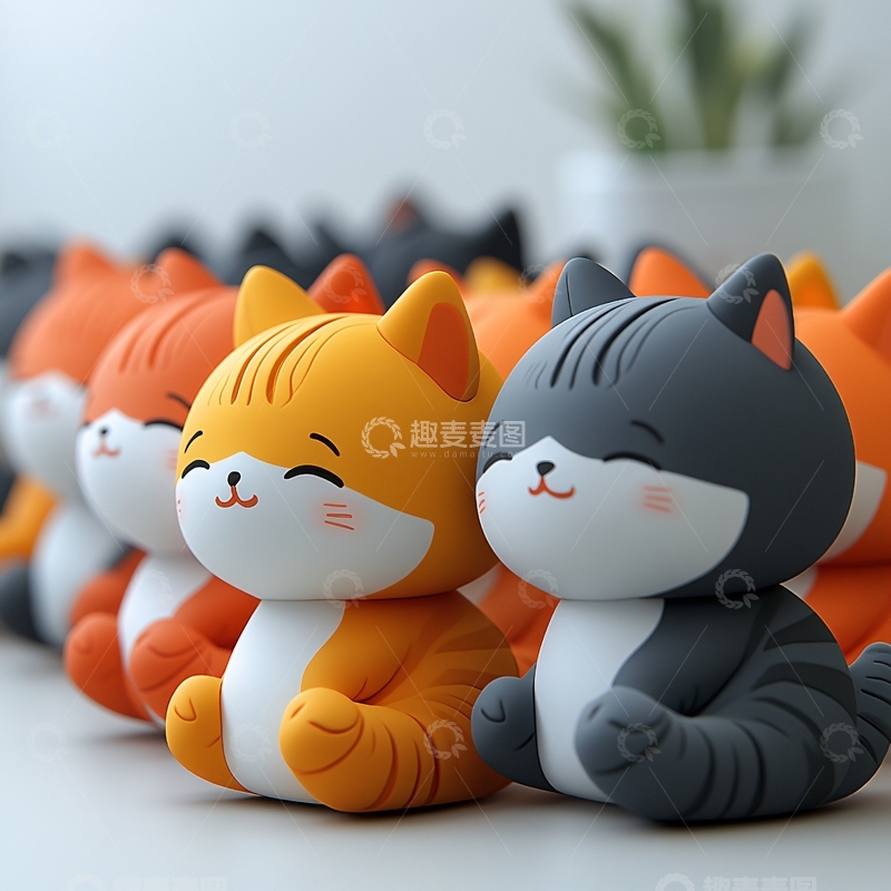 高清大图下载【趣麦麦图】猫咪汽车摆件