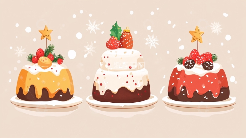 高清大图下载【趣麦麦图】小蛋糕插画