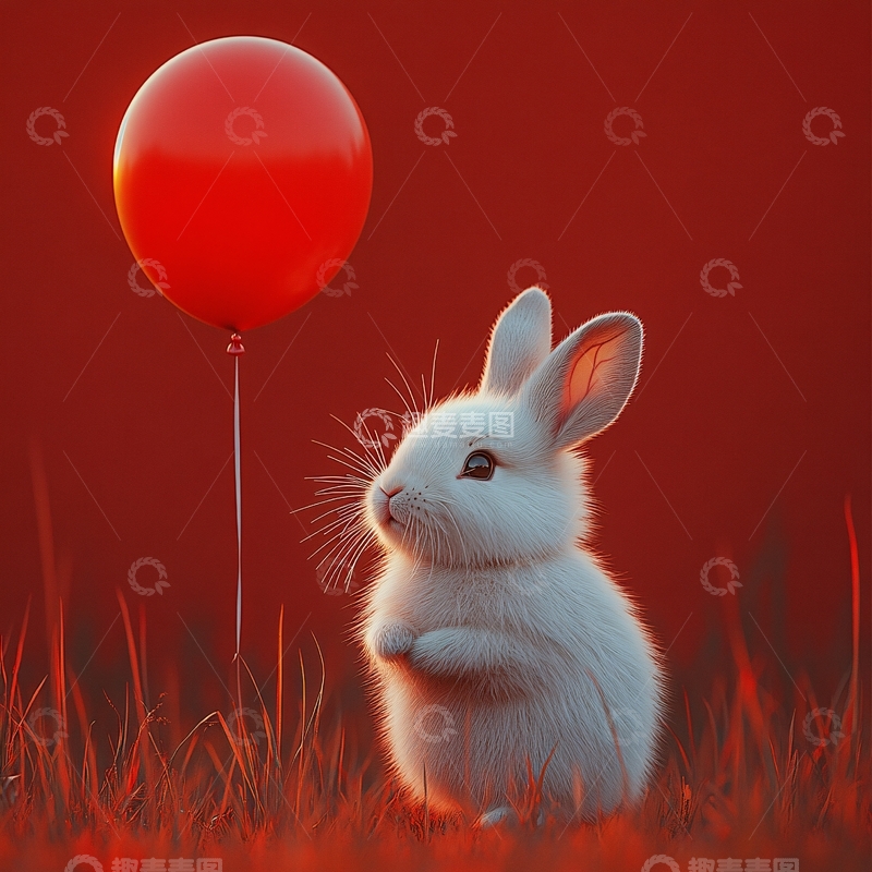 高清大图下载【趣麦麦图】兔年红色壁纸3