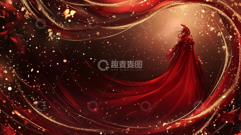 高清大图下载【趣麦麦图】舞动的红绸