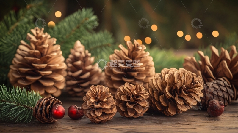 高清大图下载【趣麦麦图】布置装扮松果5