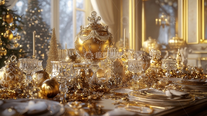 高清大图下载【趣麦麦图】圣诞餐厅布置