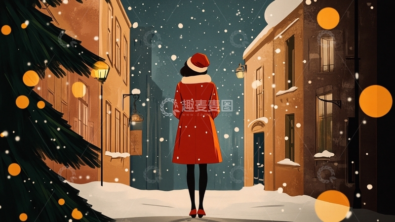 高清大图下载【趣麦麦图】冬季街道街景1