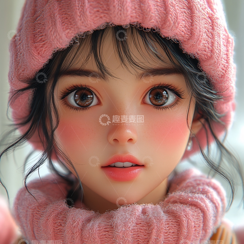 高清大图下载【趣麦麦图】-粉红动漫女生背包