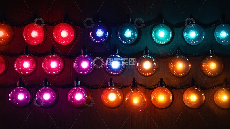 高清大图下载【趣麦麦图】圣诞装饰灯光夜