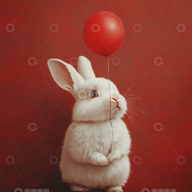 高清大图下载【趣麦麦图】兔年红色壁纸4