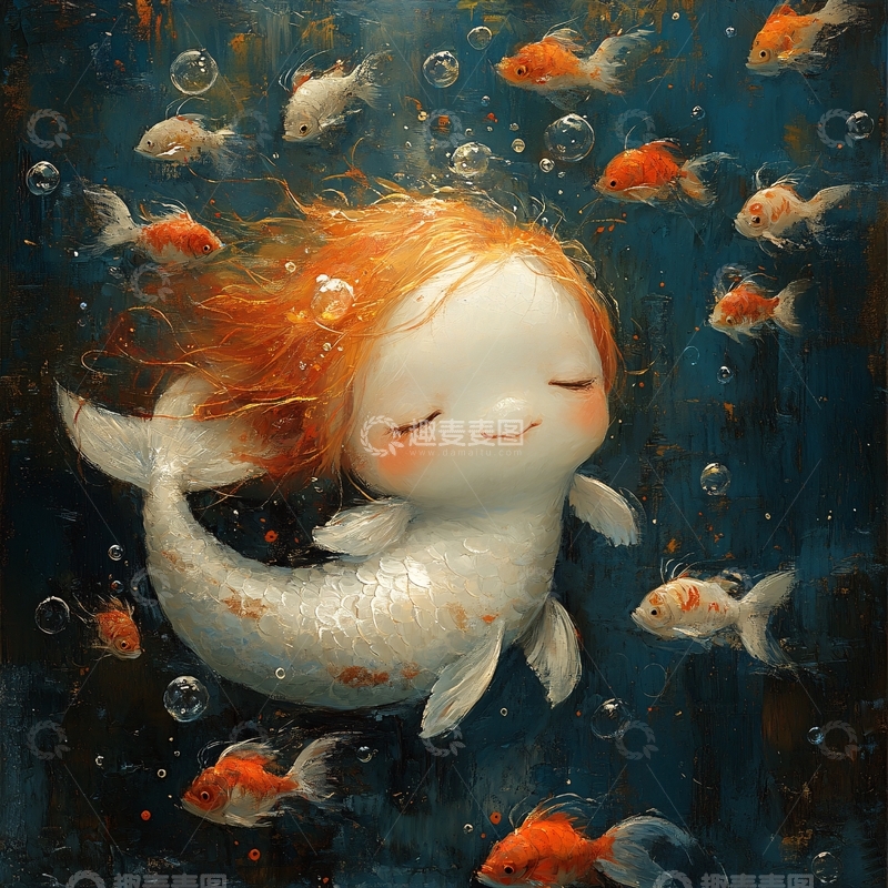 高清大图下载【趣麦麦图】梦中的金鱼