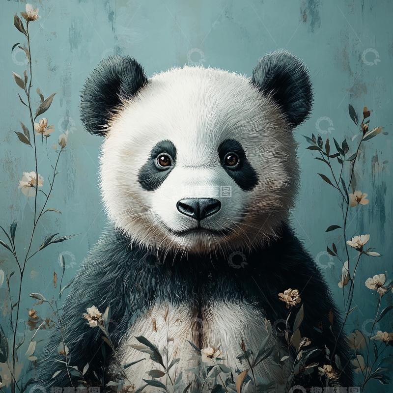 高清大图下载【趣麦麦图】写实熊猫插画11