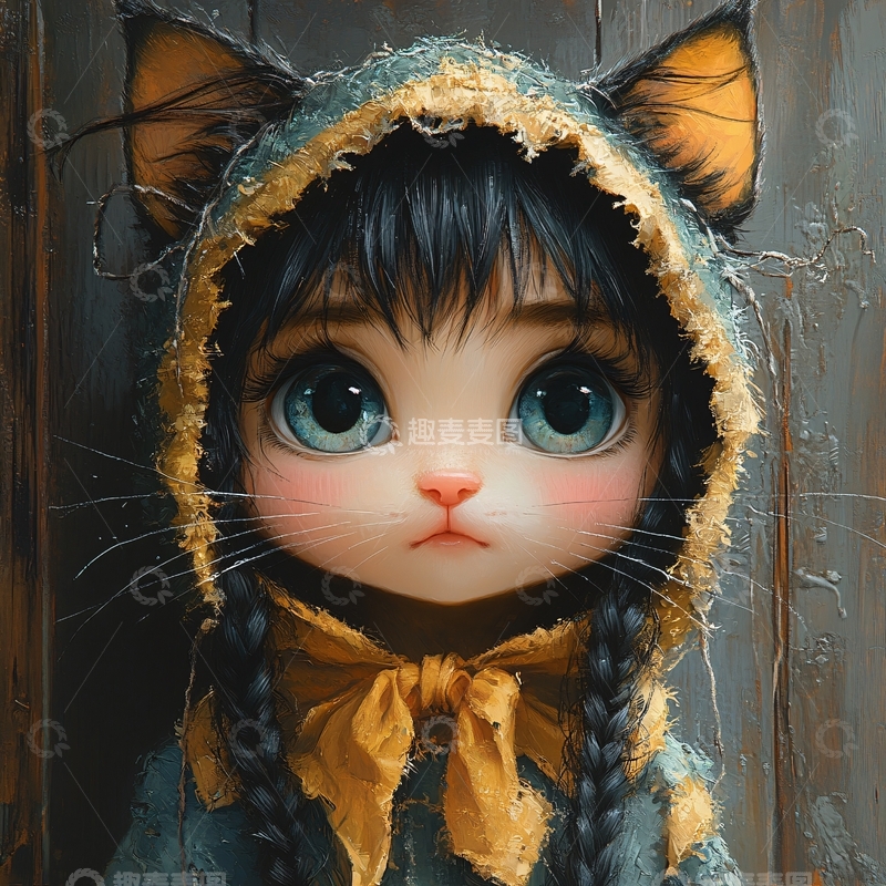 高清大图下载【趣麦麦图】卡通仿真猫1