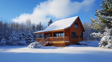 雪地小木屋