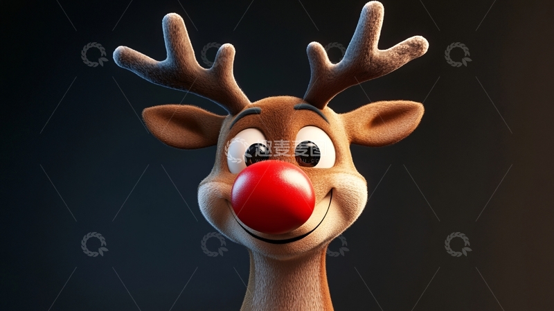 高清大图下载【趣麦麦图】卡通驯鹿圣诞装扮