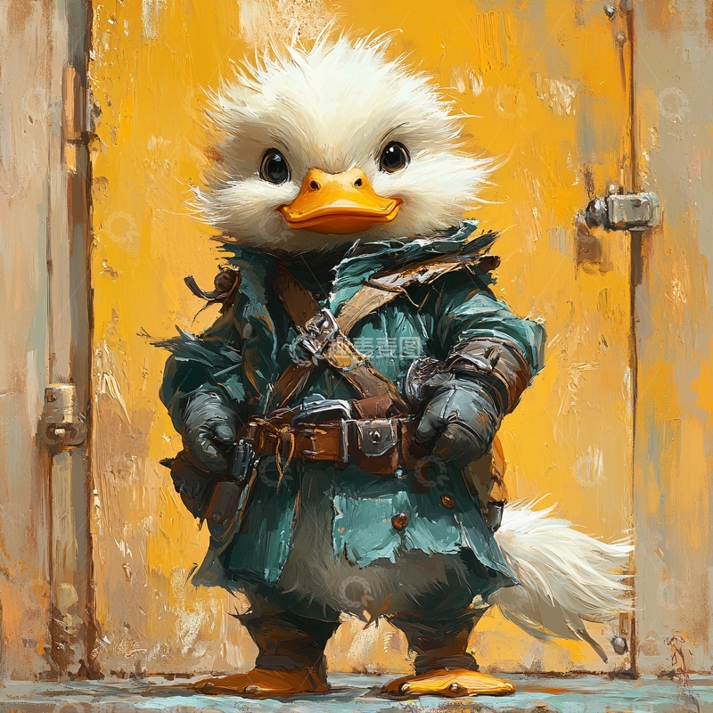 高清大图下载【趣麦麦图】柯尔鸭插画1