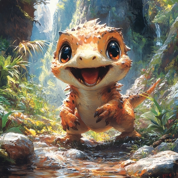 幻想小恐龙插画