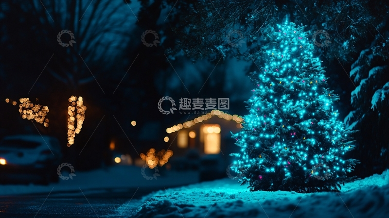 高清大图下载【趣麦麦图】唯美雪夜1