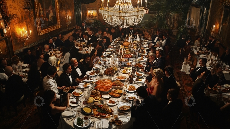 高清大图下载【趣麦麦图】西方人聚餐场景