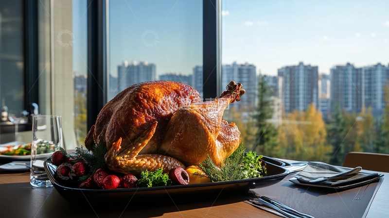 高清大图下载【趣麦麦图】圣诞晚餐在家中