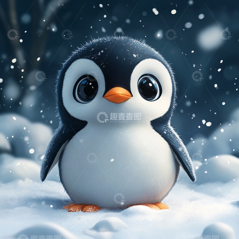 高清大图下载【趣麦麦图】原创卡通小企鹅6