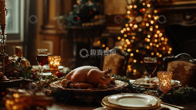 高清大图下载【趣麦麦图】圣诞节火鸡