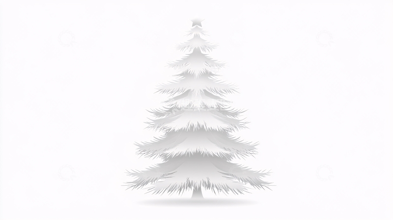 高清大图下载【趣麦麦图】雪松插画