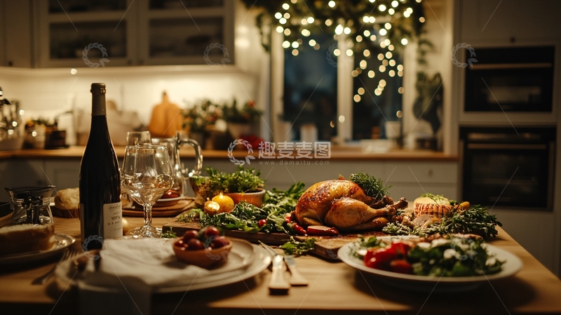 高清大图下载【趣麦麦图】感恩节晚宴餐桌1