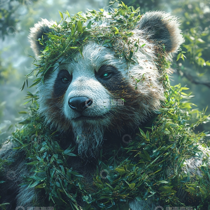 高清大图下载【趣麦麦图】写实熊猫插画15