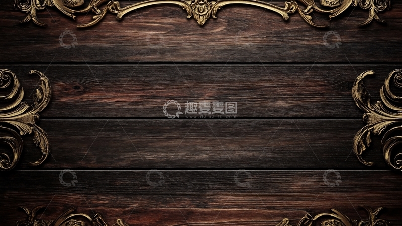 高清大图下载【趣麦麦图】金色花纹木纹背景2