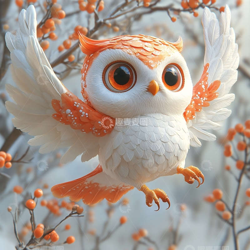 高清大图下载【趣麦麦图】原创卡通猫头鹰