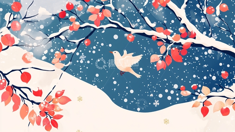 高清大图下载【趣麦麦图】冬天节气插画1