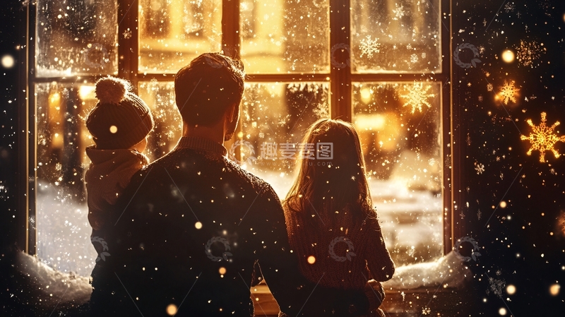 看着窗外的雪花