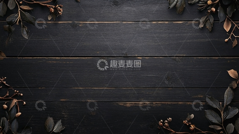 高清大图下载【趣麦麦图】秋叶蓝色背景