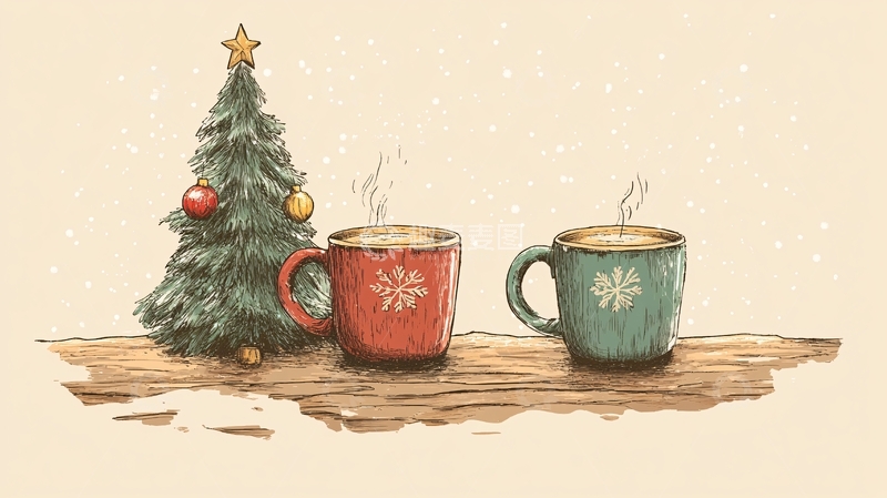 高清大图下载【趣麦麦图】咖啡杯圣诞主题3