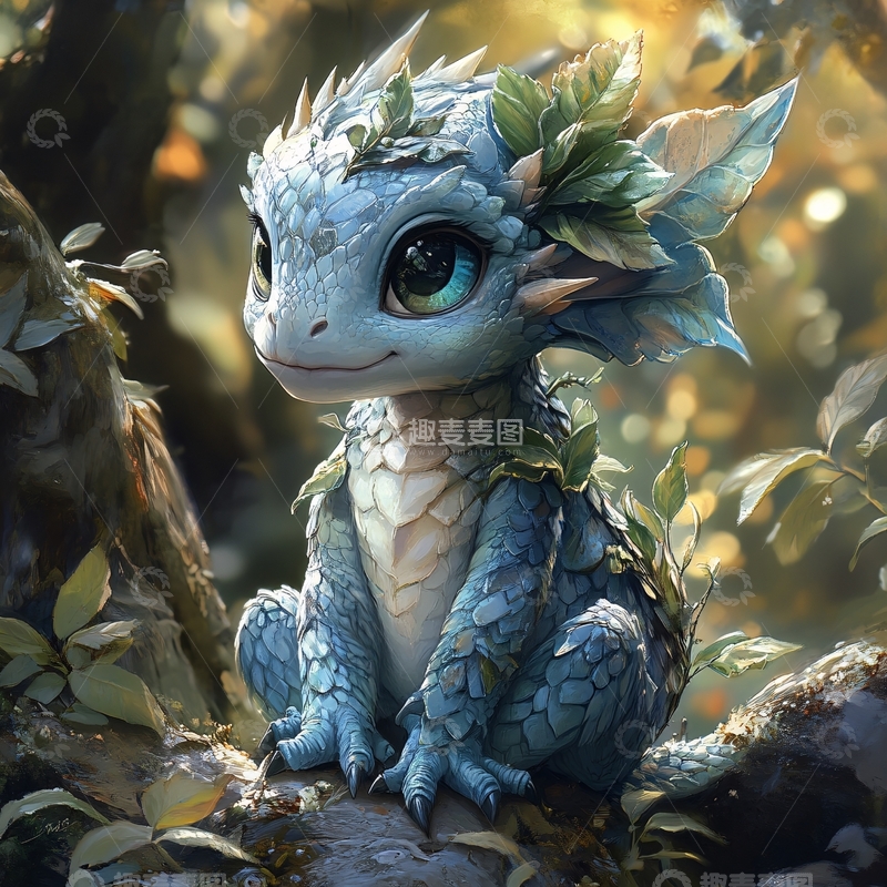 高清大图下载【趣麦麦图】龙宝宝森林梦境1